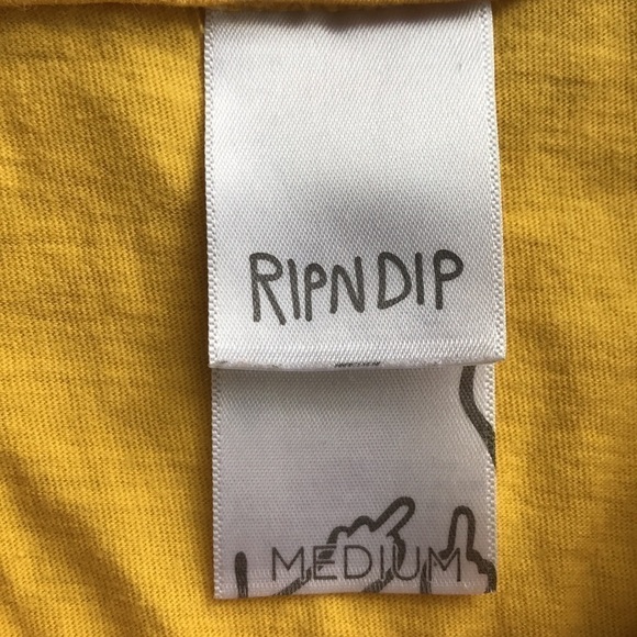 YELLOW RIPNDIP “Stuffed Gold Pocket T-Shirt” size Medium - Picture 8 of 9